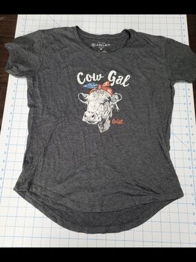 Ariat 'Cow Gal' Graphic Tee - Charcoal